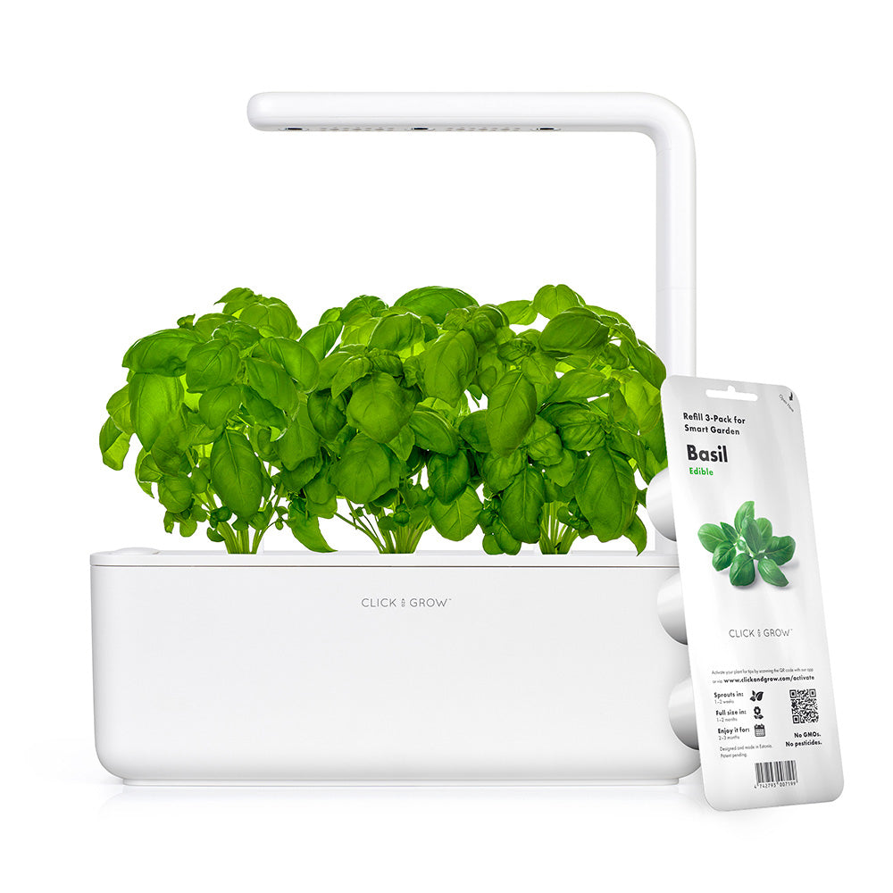 Click & grow Smart Garden 3 Indoor Kräutergarten weiß mit Basilikum Refill