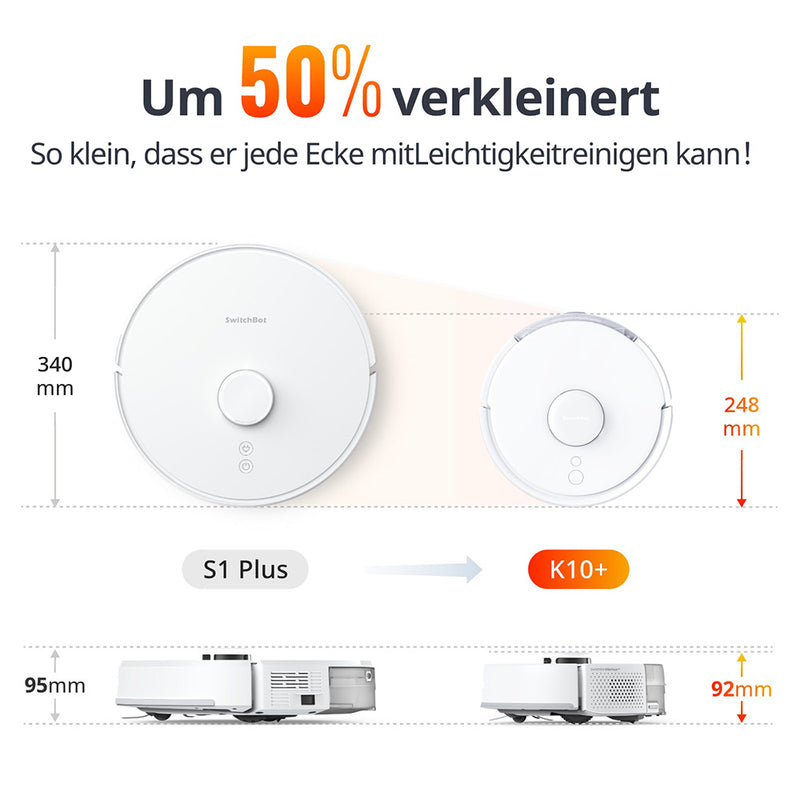 SwitchBot K10+ Staubsauger Roboter kleines Format