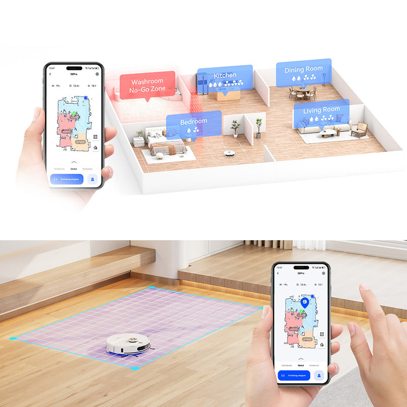Tesvor S8 Pro Saug und Wischroboter Raumeinteilung